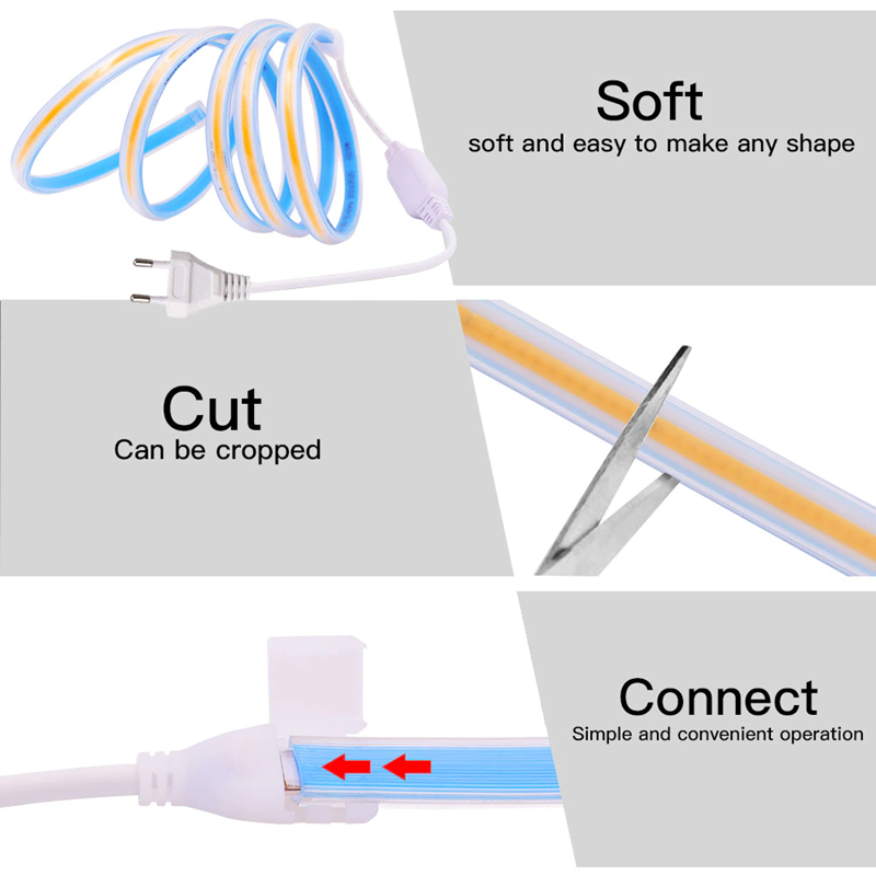 220v Cob Led Strip No Spot