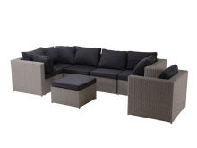 Steel rattan conversation sofa set