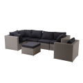 Steel rattan conversation sofa set