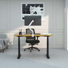 360 Degree Adjustable Desktop Computer Monitor Stand: Aluminum Arm for Easy Ergonomic Positioning