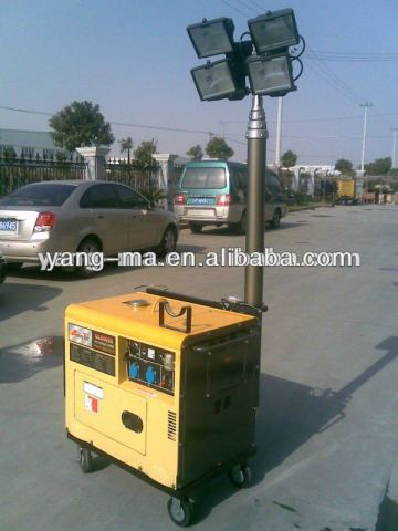 8kw Air cooled engine power mobile trailer genrator light tower