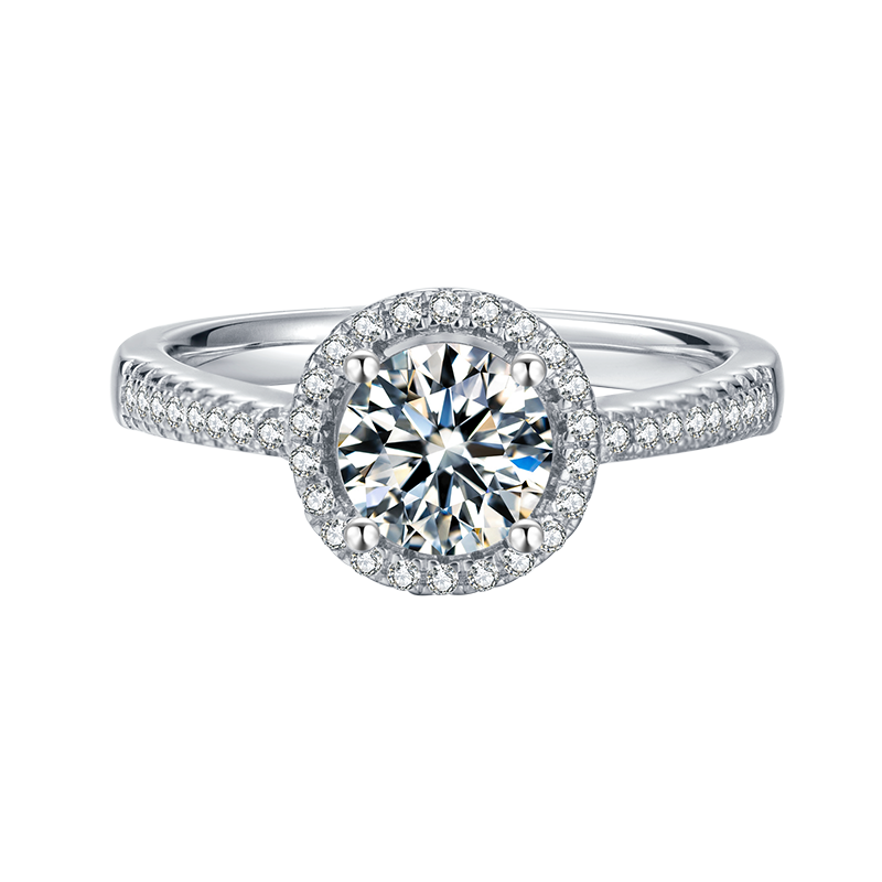 Snowflake Mosang Stone Ring 925 Sterling Silver Classic Six Claw Mosang Diamond Ring
