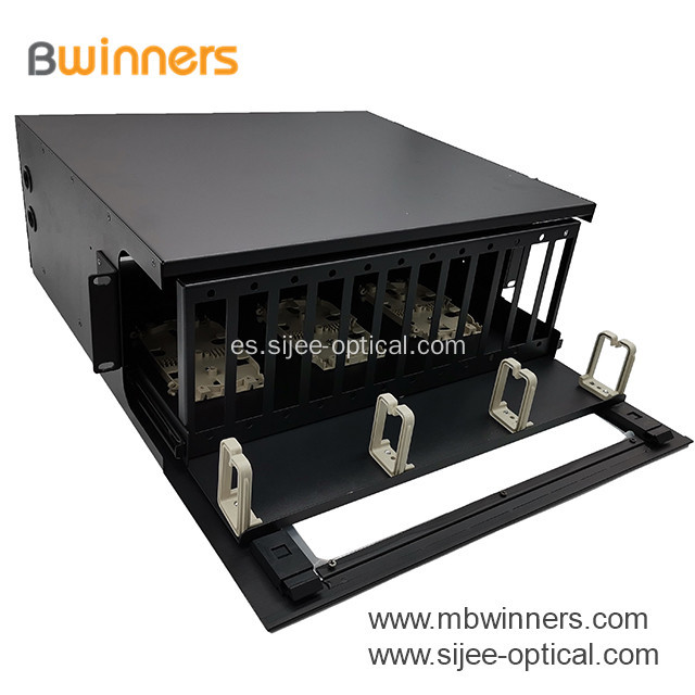 Rack deslizable para gabinete de panel de conexiones de fibra de 4U y 144 puertos