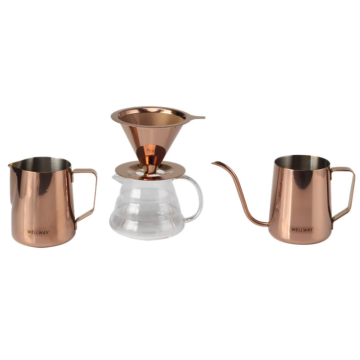 Stainless steel flip coffee kettle Three-piece Set