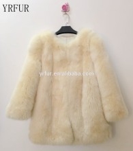 YRFUR Fashion YR1003 Genuine Fox Fur Jacket Luxury Fox Whole Skin Fur Coat