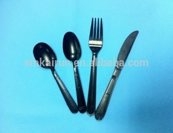 black cutlery/disposable cutlery set (4pcs)