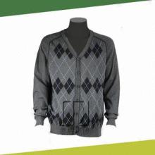 Men's pullovers, made of 80% cotton and 20% wool