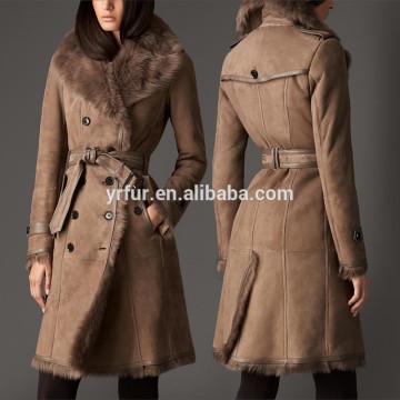 YRFUR Fashion YR-AB22 Euro Style women Sheep lamb Skin Double Face Coat