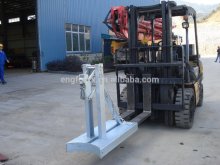 Hydraulic attachment for forklift lifting drum handler