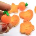 100 unids / lote 19 * 23 MM fruta dulce naranja encantos resina naranja colgantes adornos para llavero pendiente collar fabricación de joyas DIY