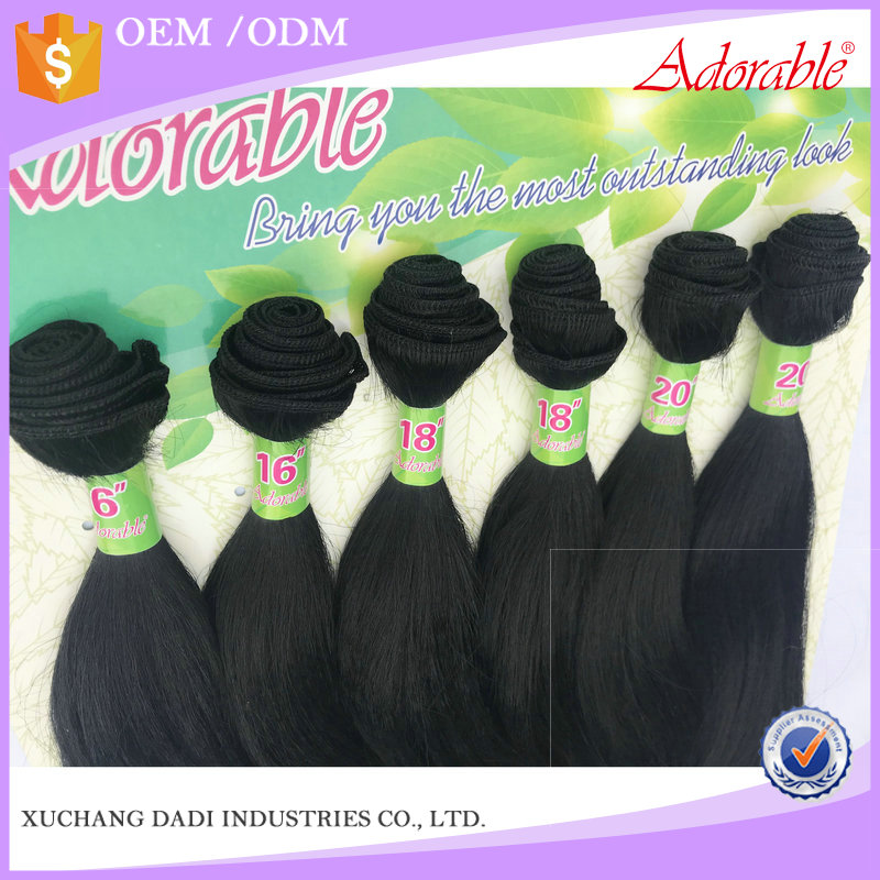 Adorable high quality no tangle body wave synthetic hair weaving,brazilian natural color vivid 6pcs in one pack for one head