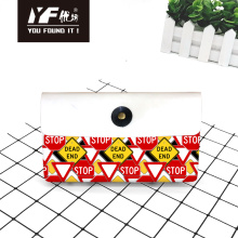 Traffic symbol style PU makeup bag