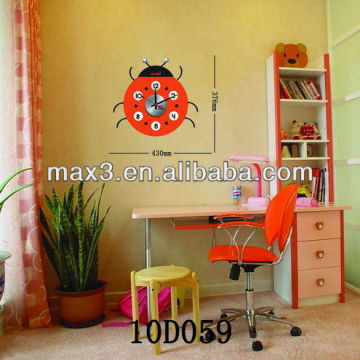 The beetle diy wall sticker clock home decoration unique gifts