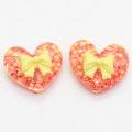 100 Uds corazón Bowknot en forma de cabujón de resina cuentas traseras planas Slime niñas accesorios para el cabello DIY juguete decoración encantos