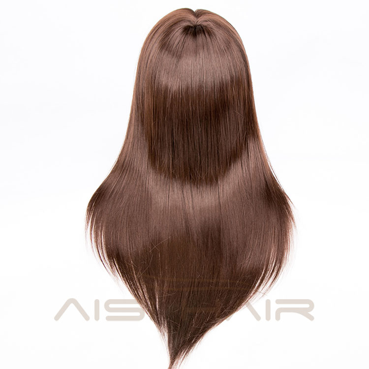 Aisi Hair Top Quality Synthetic Hair Brown Color Mannequin Head for Training and Exams with Table Clamp