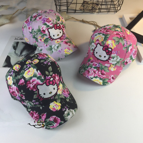 Yeni Hello kitty Kız çocuk 3D Nakış Şapkalar