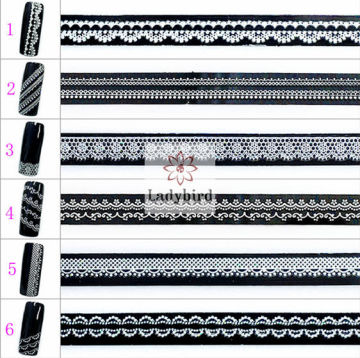mix long lace nail art tips sticker /nail 3D Nail Art Wraps Decal