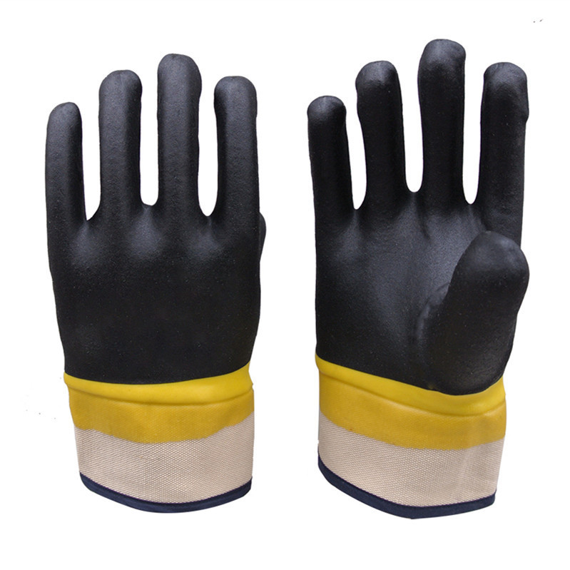 Two-color PVC dipping glue Jersey lining gloves
