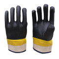 Guantes de forro de pegamento de PVC de dos colores