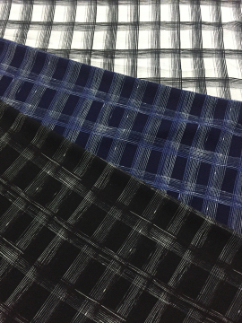 Check Design Polyester Bubble Crepe Printing Fabric