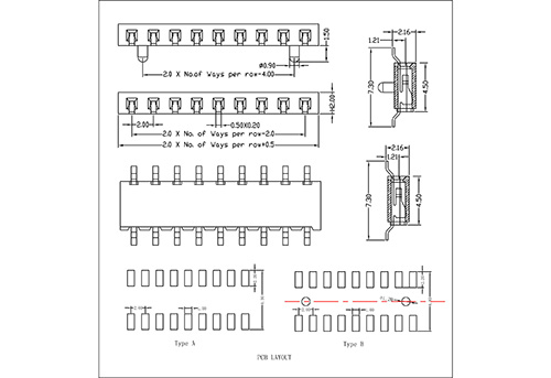 2.0 mm Female Header Single Row SMT Type Side Enter H2.0 FHDM05-XXSXXXX