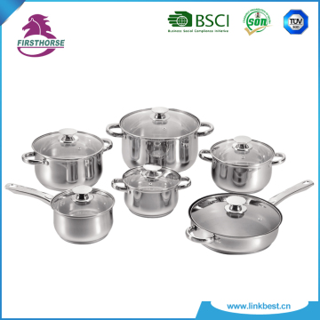 12pcs nonstick stainless steel cookware set LB-1106