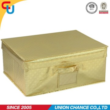 Golden Storage Box Nonwoven Case Household container Clothes box