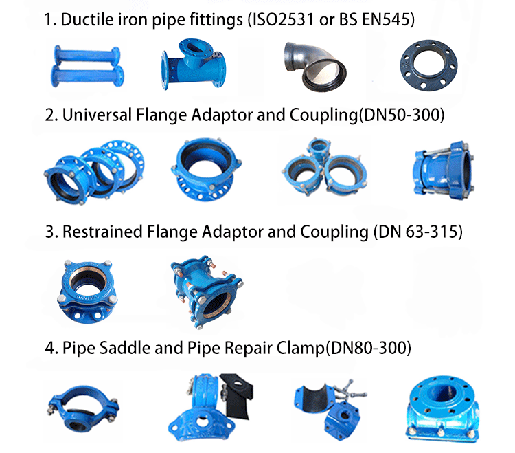 ductile iron flanged wall pipe with puddle flange