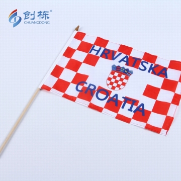 Custom Logo Polyester Croatia Hand Flag