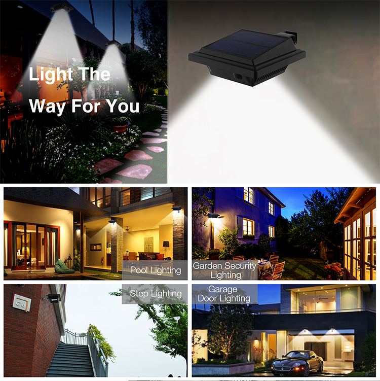 OKELI High quality solar power solar panel garden outdoor led solar wall lighting