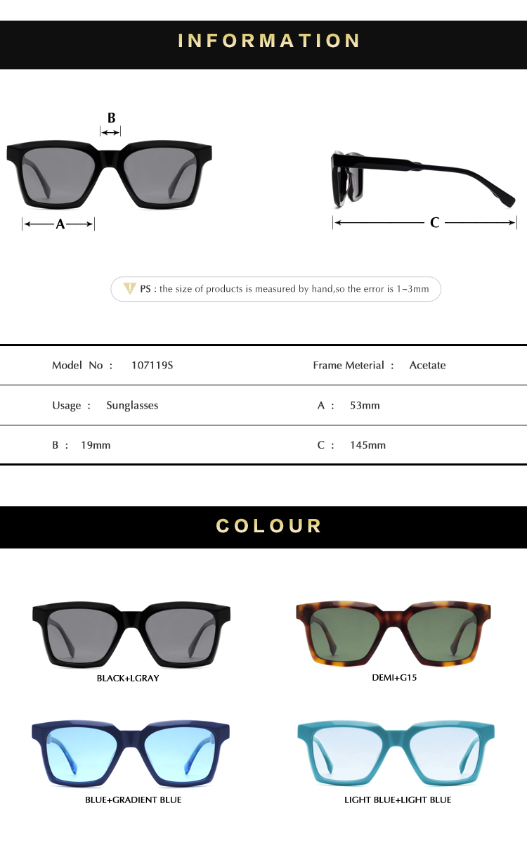 UV400 Acetate Sunglasses