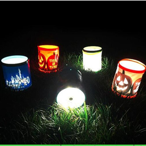 Ultra Thin Round Solar LED Emergency Lamp Waterproof Outdoor Solar LED Lights for Camping Hiking Fishing