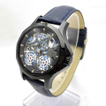 Custom Stainless steel Skeleton Spinning Quartz Watch