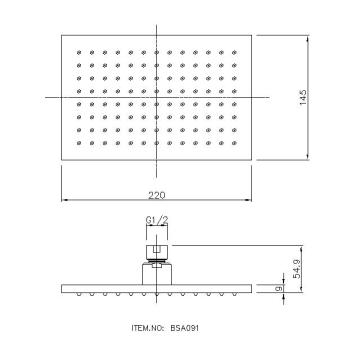 9 mm tykkelse messing brusehoved