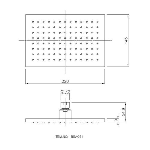 Soffione doccia in ottone spessore 9 mm