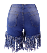 women's tassels denim shorts