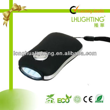 hand crank dynamo rechargeable led flashlight
