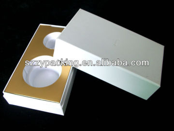 2 pieces set-up white paper box with masked blister
