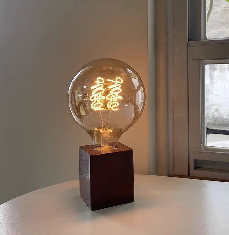 220V Dimmable New Soft Spiral LED Filament Bulb G125 Vintage Love Heart Letter Text Filament Decoration Bulb Light