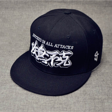 3 Embroidered Logo Flat Brim Cap