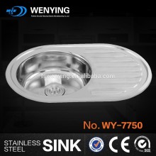 WY7750 Round bowl kitche sinks with drainboard Chinese export factory