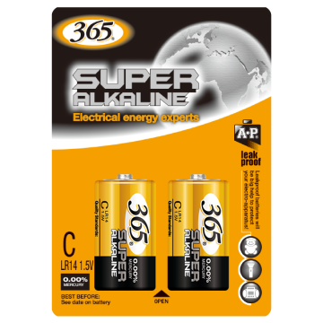 Super Alkaline C Size AM2 LR14 Non-Rechargeable Batteries 1.5V