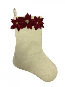 2020 Christmas stocking with flower decoration