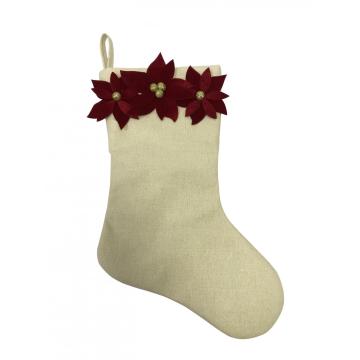 2020 Christmas stocking with flower decoration