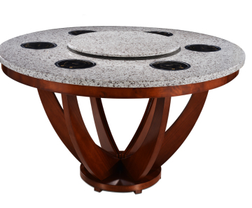 Round Restaurant Quartz Hot Pot Table one person a pot