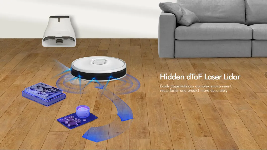 2021 New Invisible Lidar Self-Emptying Dustbin Robot Vacuum Cleaner