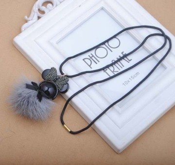 Bowknot Pretty Choker Necklace Fur Ball Choker Necklace 90s