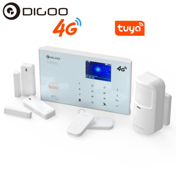 DIGOO DG-ZXG30 4G IOS Android 433MHz Wireless WIFI GSM RFID Card Smart Home Burglar Security Alarm Systems Kit Tuya APP Alert