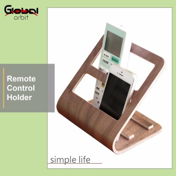 Wooden TV Remote Control Caddy Mobile Phone Stand TV Remote Control Holder Organizer