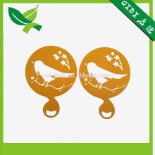 The bird design stencil for coffee art stencil